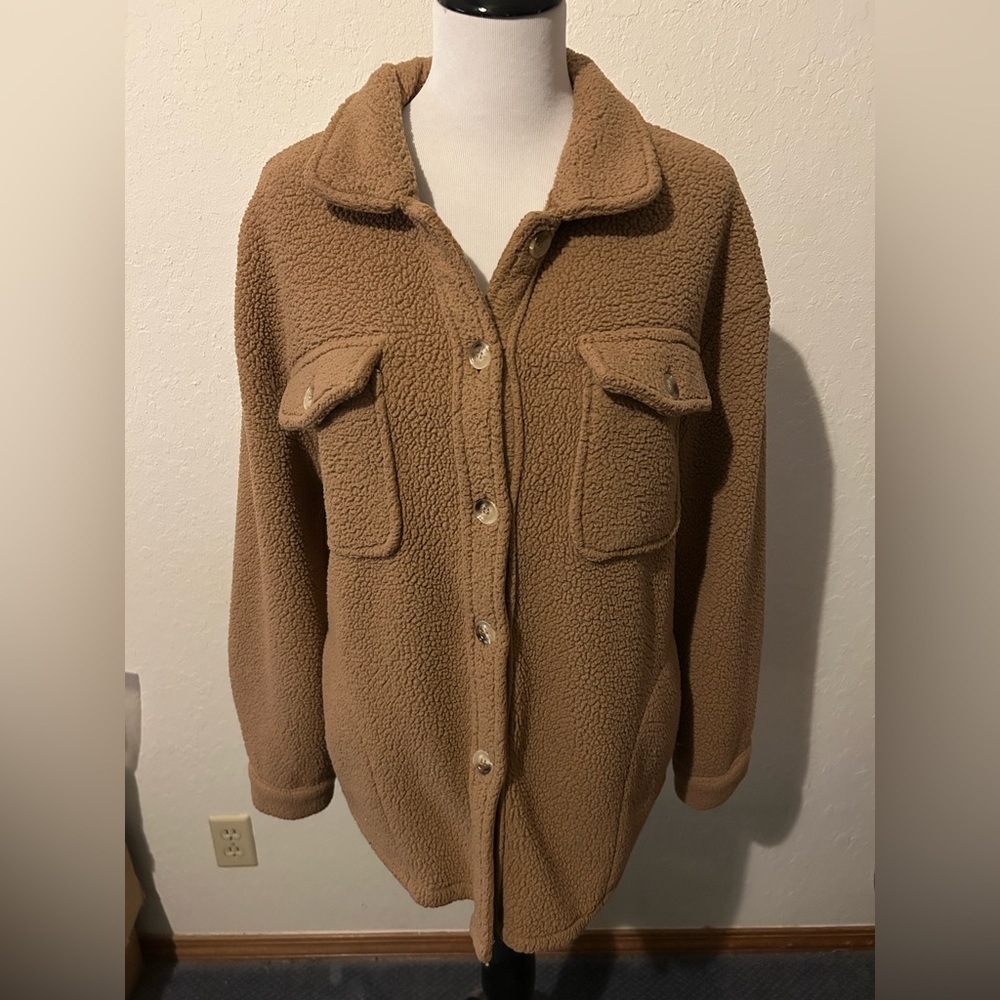 Tecrew Fuzzy Caramel Jacket Shirt